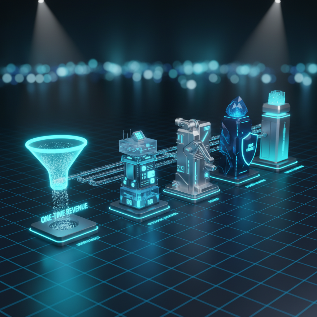 일회성 수익을 운영자산으로 변환하는 투자 체계도