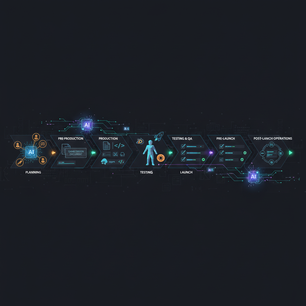 게임 개발 파이프라인과 AI의 역할 이미지