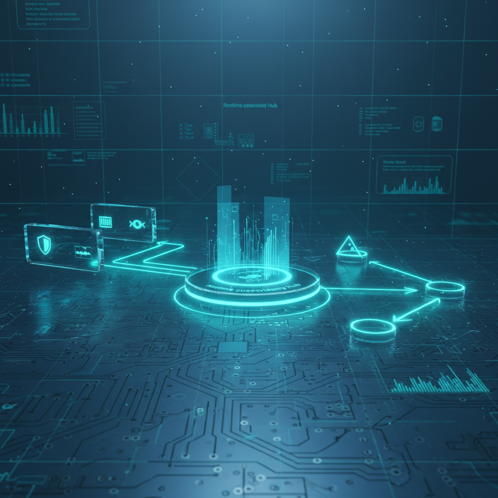 실행 신뢰와 운영 루프를 연결하는 런타임 관측·정책 기반 운영 흐름도