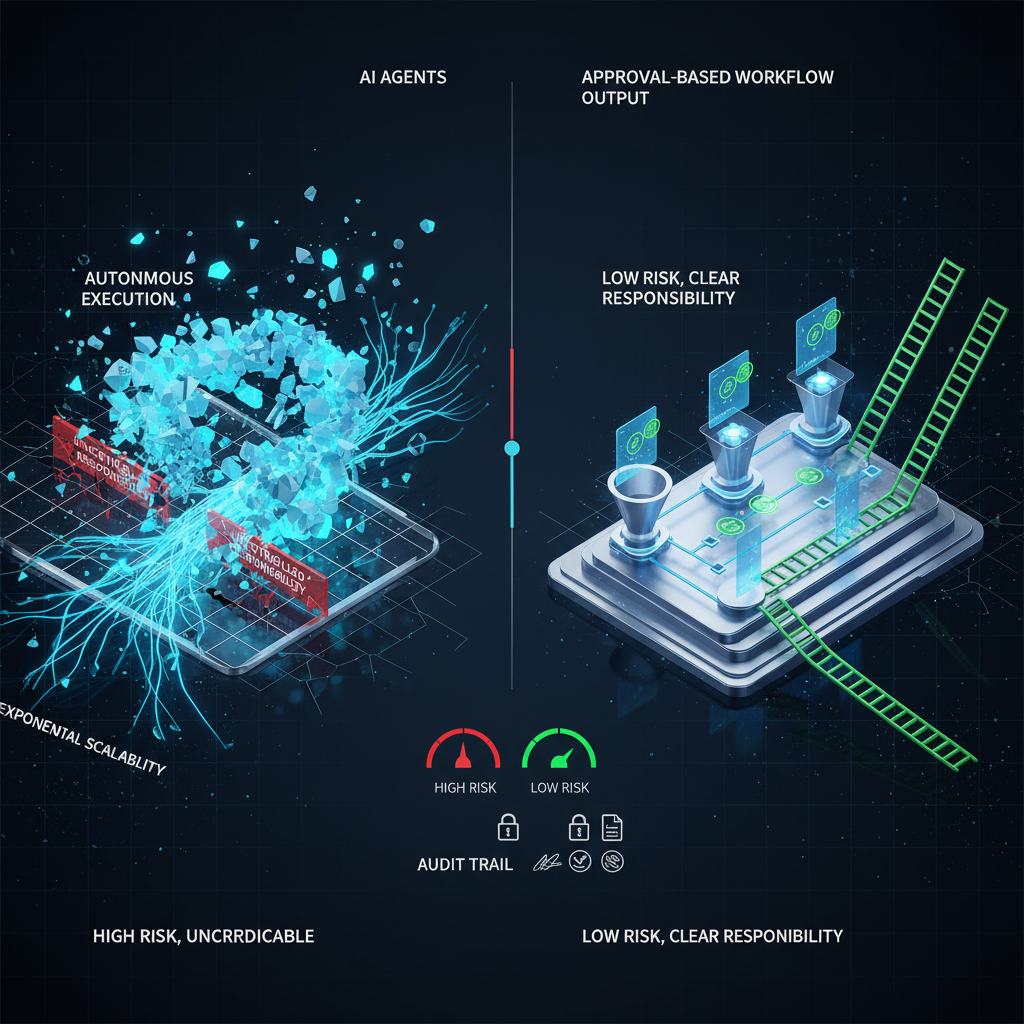 자율 실행 vs 승인 기반 에이전트 운영 모델 비교