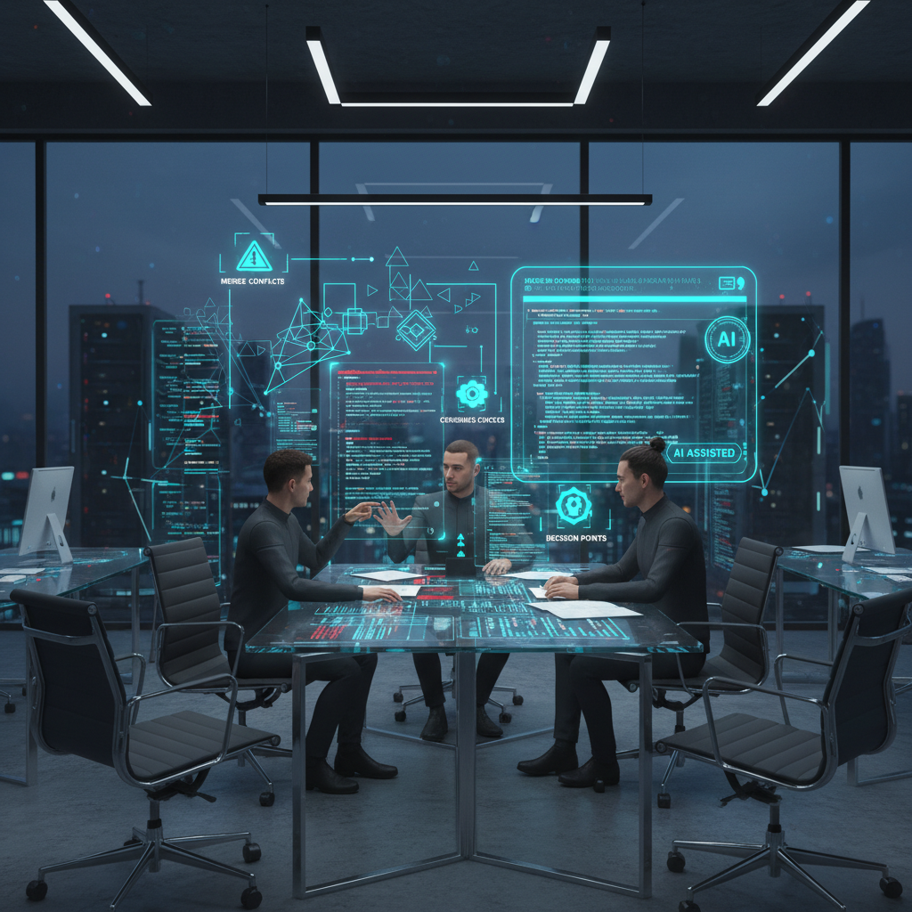 대표 이미지: AI 시대 백엔드 개발팀의 협업 장면