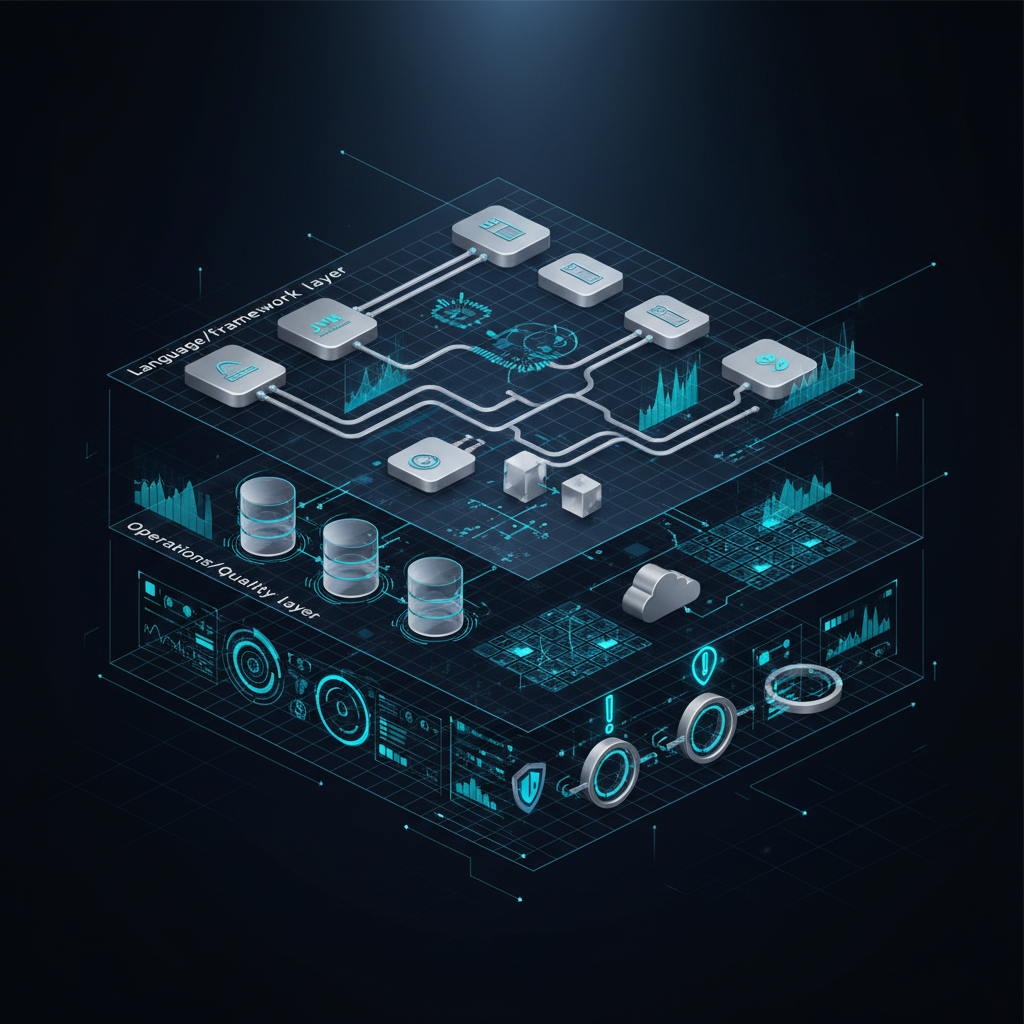 대표 이미지: 백엔드 엔지니어의 3층 구조 기술 스택과 운영 역량