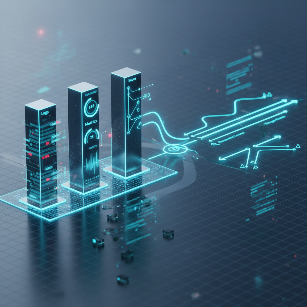 Logs Metrics Traces 질문 흐름 시각화 이미지