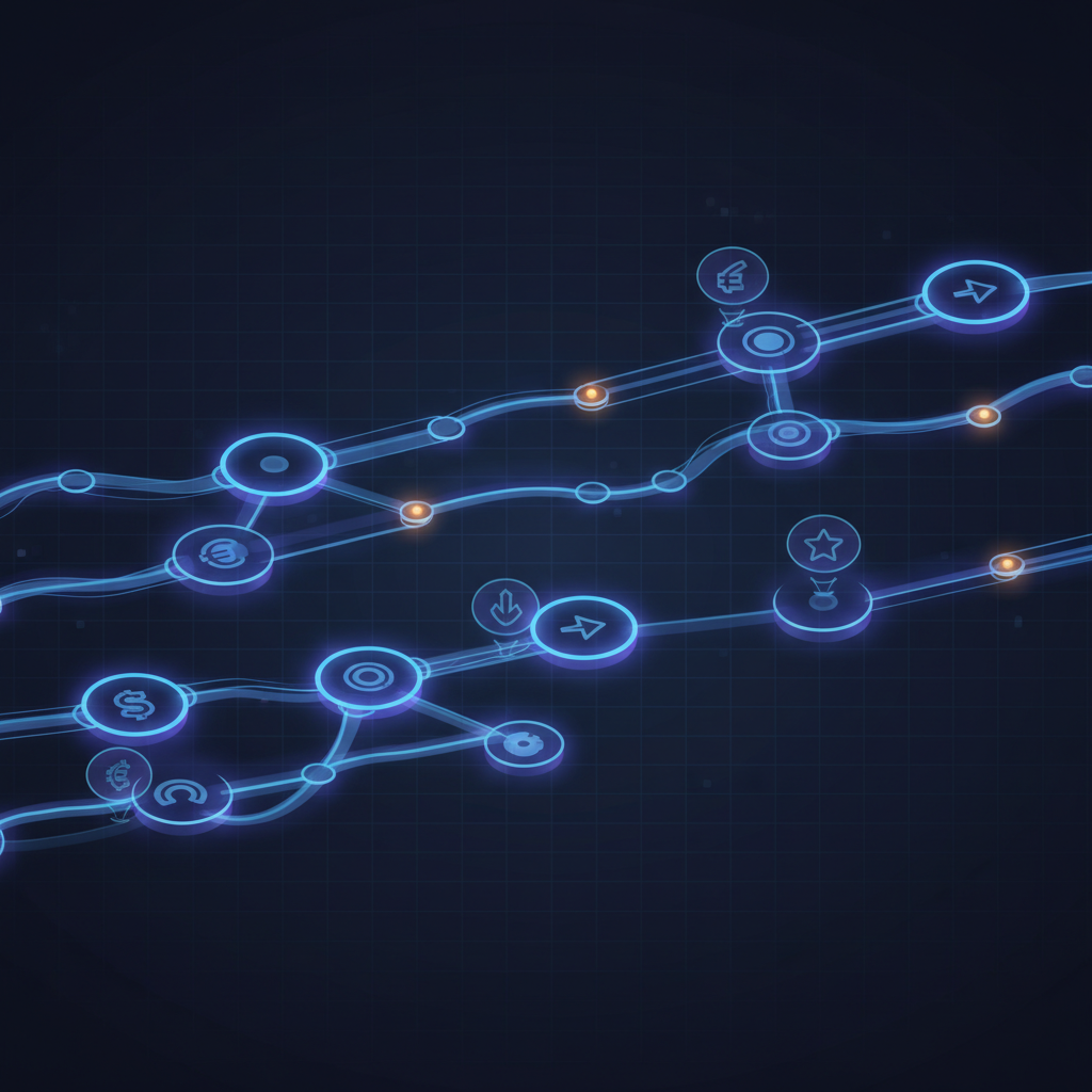 대표 이미지: 게임 시스템 기획에서 플레이어의 선택과 피드백 루프의 연쇄 구조