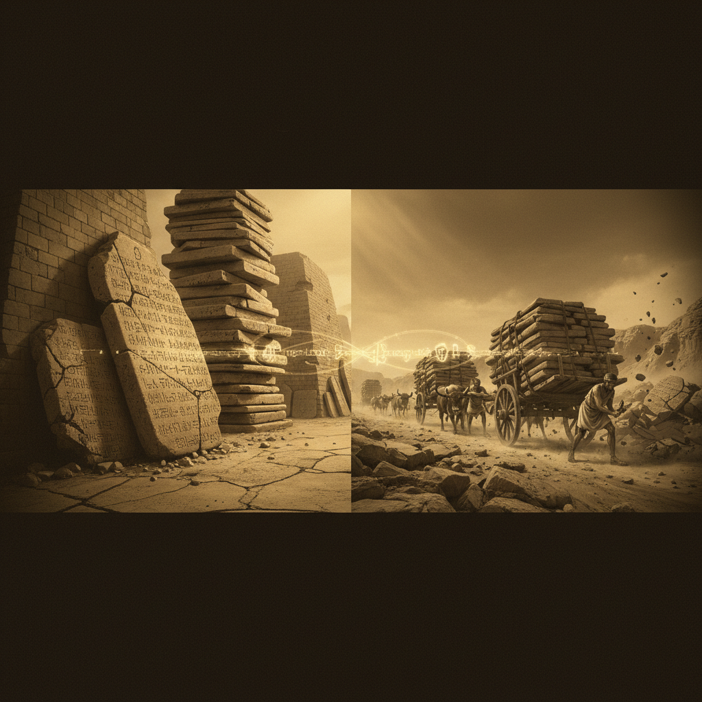 점토판 저장 매체 트레이드오프 일러스트