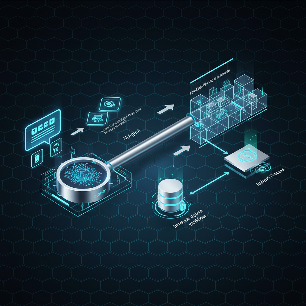 에이전트와 로우코드 협업 워크플로우 다이어그램