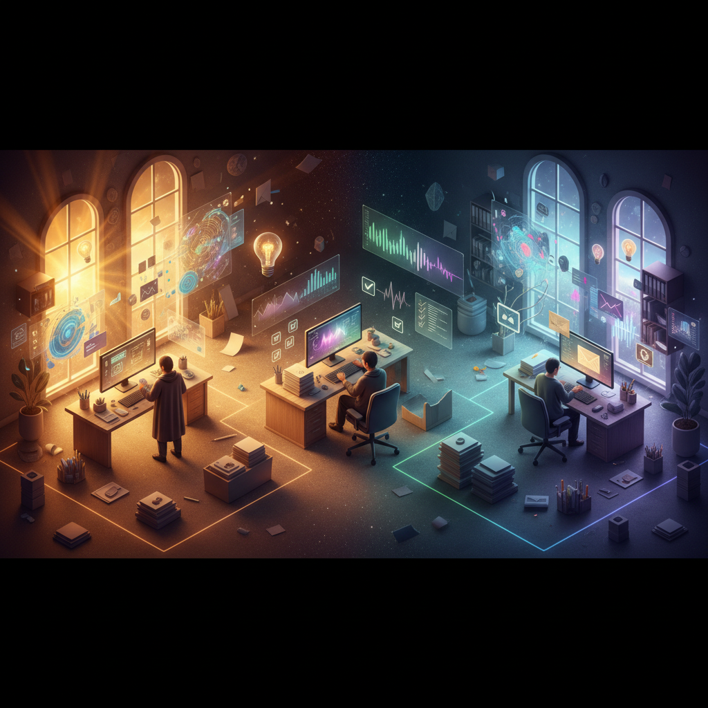 에너지 관리 차트: 하루 에너지 수준 구간별 작업 배치와 리듬 비교