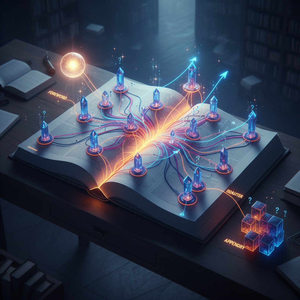 목차 분석과 지식 설계도 파악 과정을 보여주는 책 목차 시각화