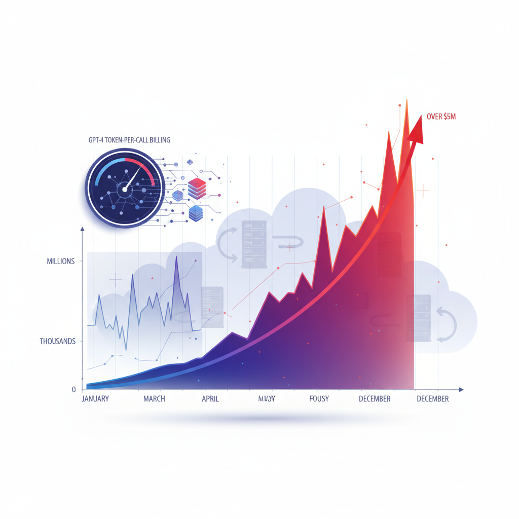 클라우드 API 종량제 비용 구조의 선형 증가를 보여주는 그래프