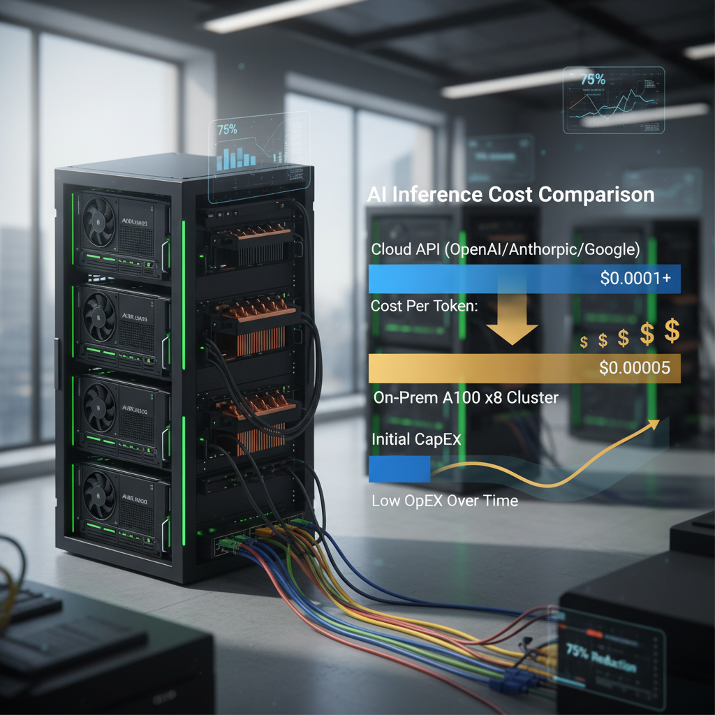 온프레미스 Llama 3 70B 시스템의 하드웨어 구성과 비용 비교 차트