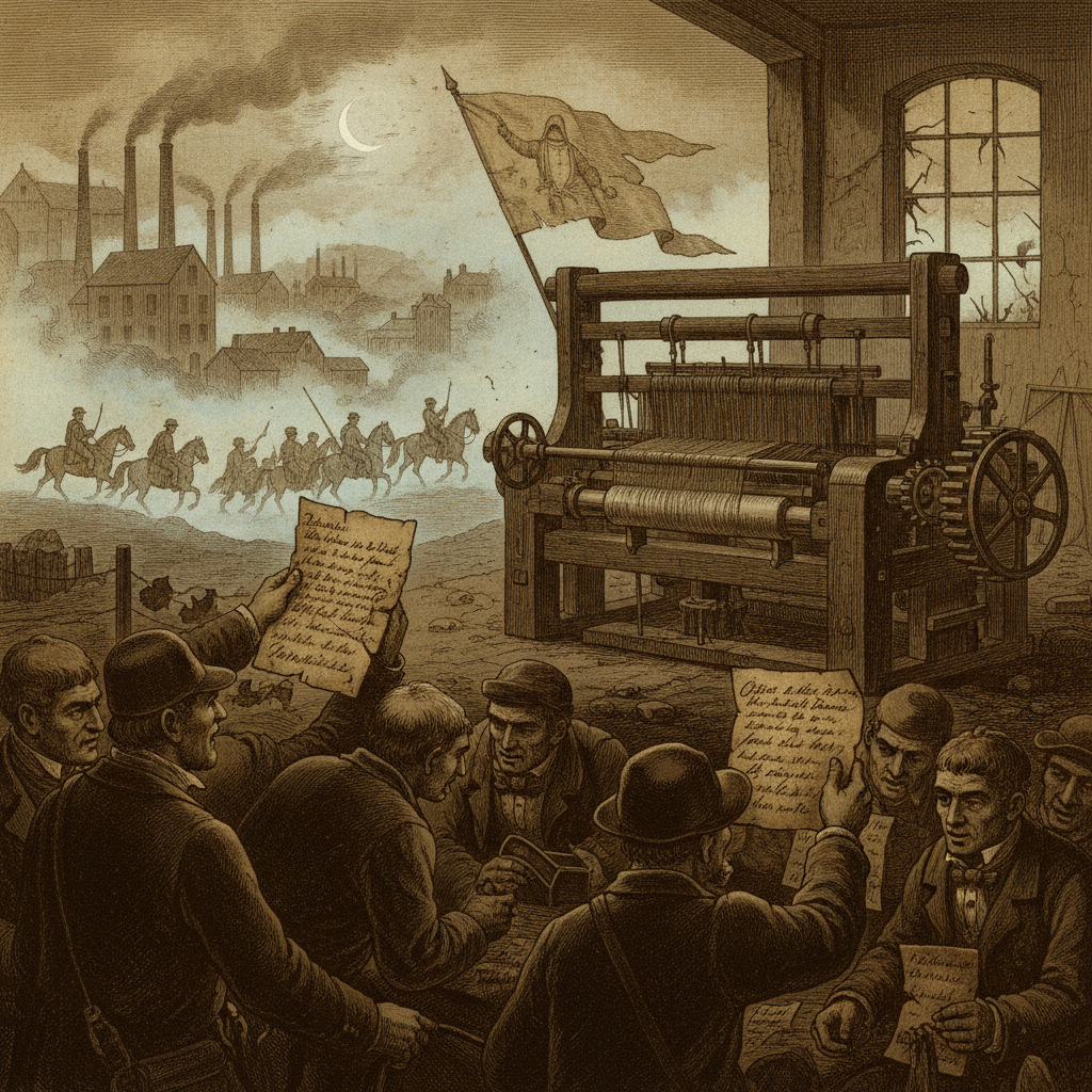 러다이트 조직의 전략적 저항 방식 시각화