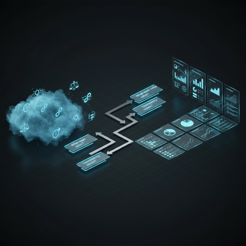 요구사항 명확화 단계 이미지: 모호한 지시를 구조화하는 질문 예시와 문제 차원 분석