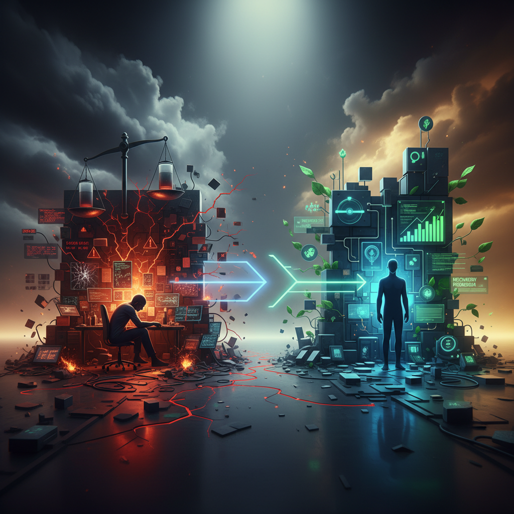 대표 이미지: 개발자 번아웃의 구조적 신호와 회복을 위한 일하는 방식 재설계 과정