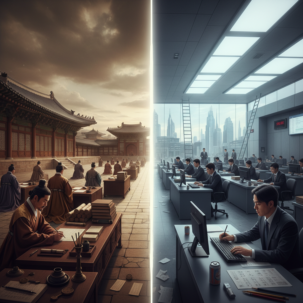 대표 이미지: 과거제도와 현대 공시의 선발 체계 비교