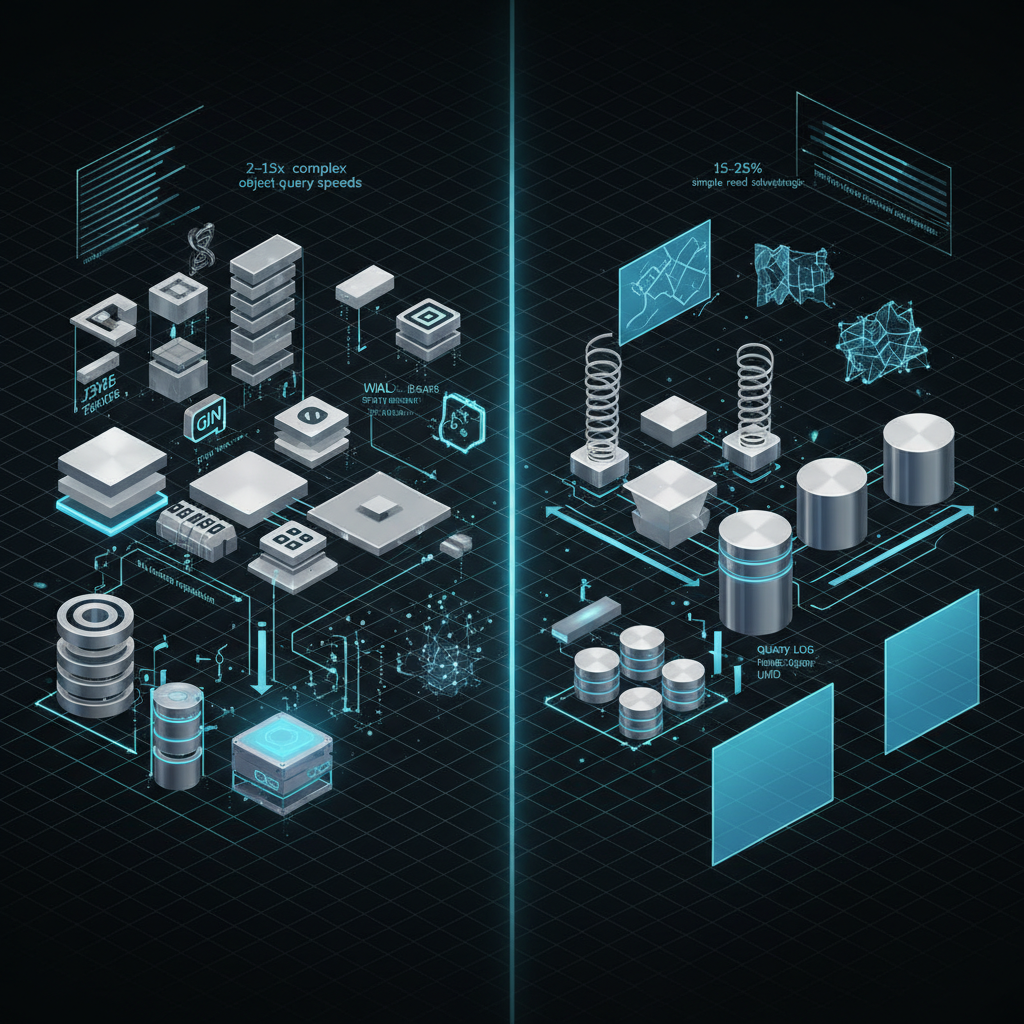 대표 이미지: PostgreSQL과 MySQL 아키텍처 비교를 상징하는 메인 다이어그램
