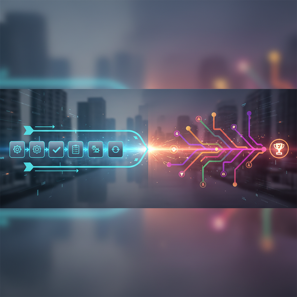 RPA 자동화 vs AI 에이전트 자율화 비교 이미지