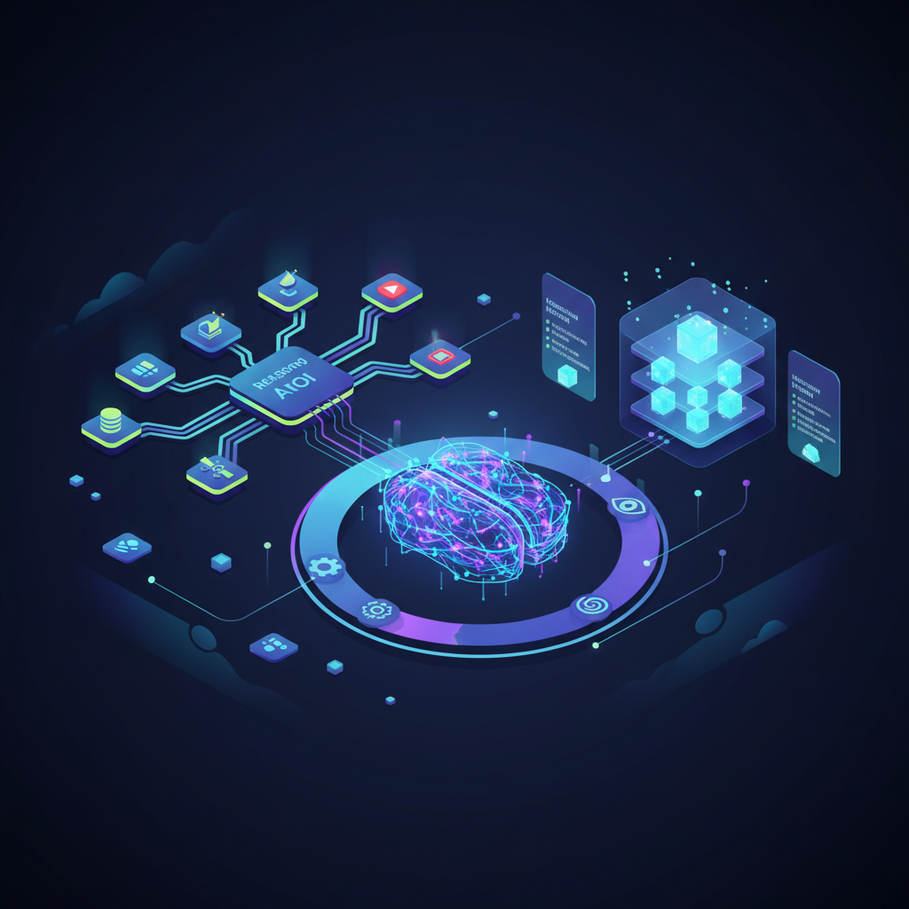 AI 에이전트 네 가지 핵심 구성 요소 아키텍처 다이어그램