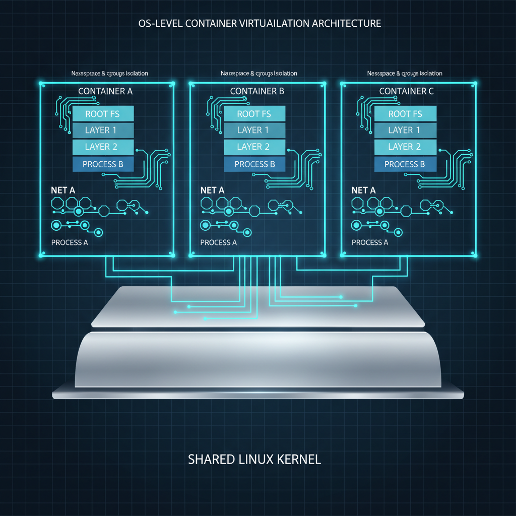 컨테이너 아키텍처와 보안 모델 설명 이미지
