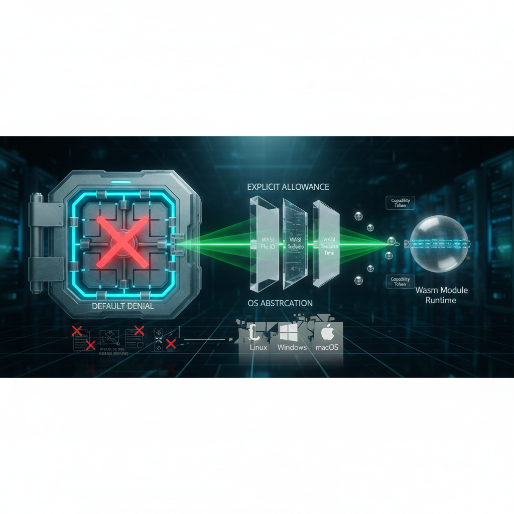 WebAssembly 능력 기반 보안 모델과 WASI 인터페이스 설명 이미지