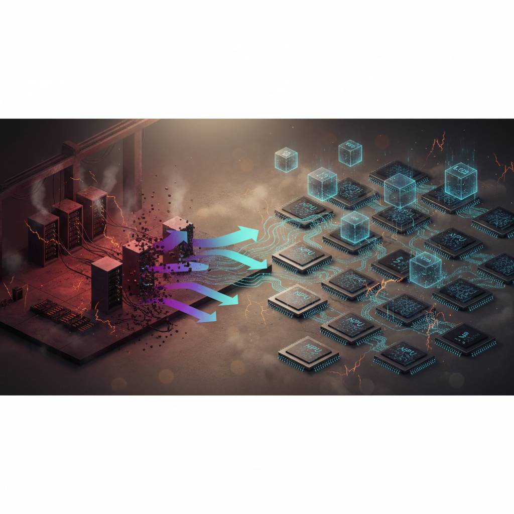 엣지 컴퓨팅의 기술 스택 재구성과 개발 환경 변화를 설명하는 이미지