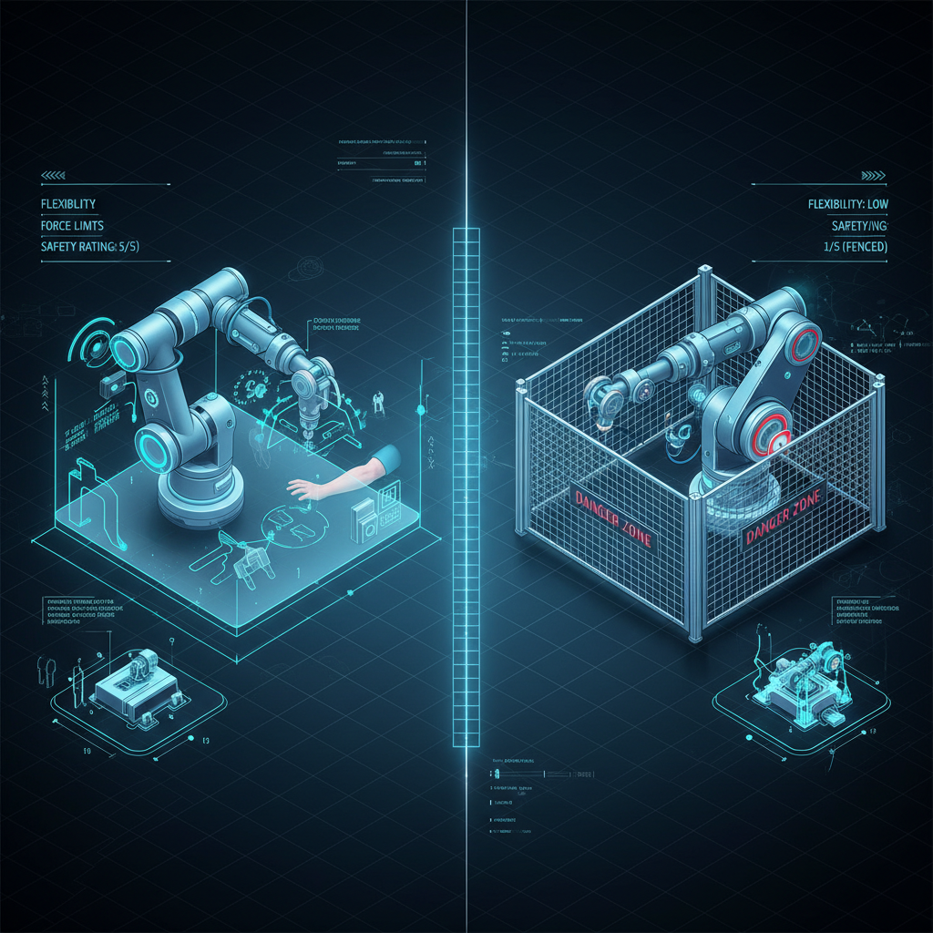 협동로봇과 산업용 로봇의 설계 원리 비교
