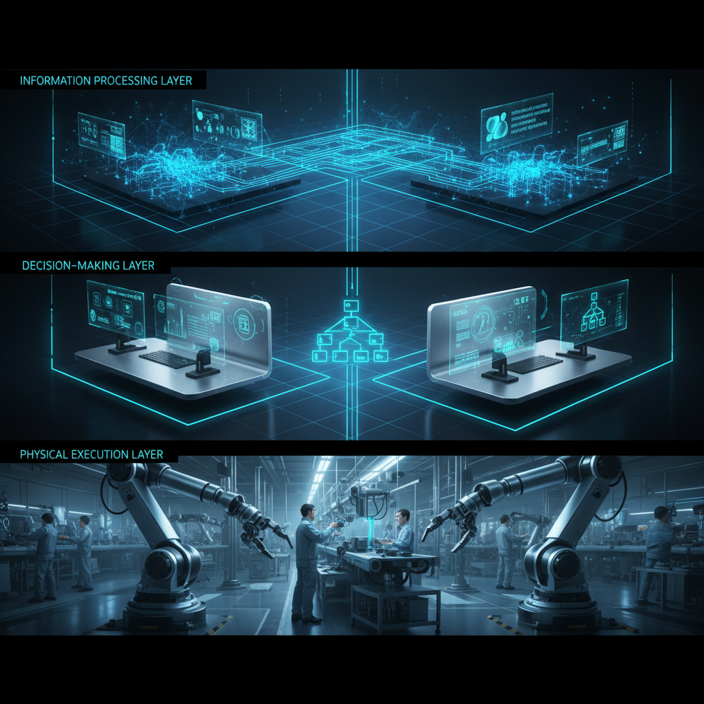 제조 현장 업무 흐름의 세 층위 구조와 자동화 영역 매핑