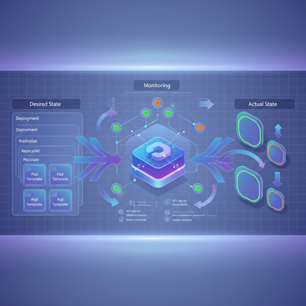 Kubernetes 선언적 상태 수렴 메커니즘 다이어그램